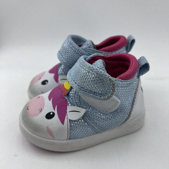 Ikiki Squeaky Unicorn Shoe Toddler Child Sz 3 On Off Squeaker AFO Compatible - Picture 1 of 7